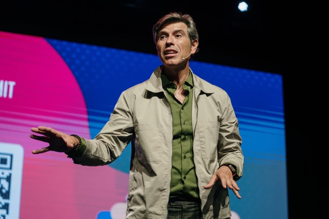 Speaker on a conference stage