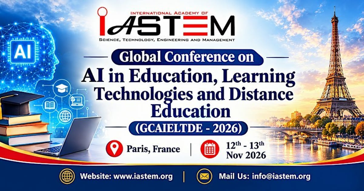 Global Conference on AI in Education, Learning Technologies & Distance Educ, Roissy-en-France