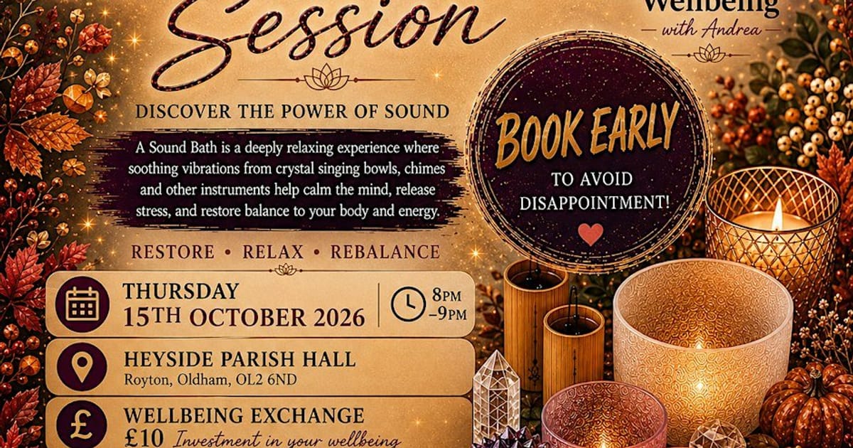 October Sound Bath - Crystal Rose Wellbeing, Royton