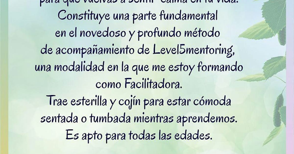 TALLER GRATUITO "CALMA" DE RESPIRACIÓN CONSCIENTE, La Concha